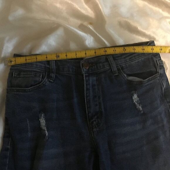 Luna Nora Croppef Distressed  Medium Wash Jeans 10 - Picture 10 of 10